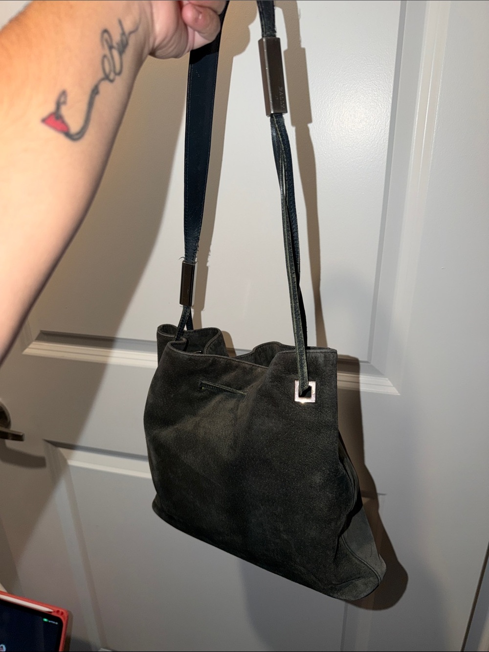 Bally Suede Bucket Shoulder Bag (rubs and faded suede)